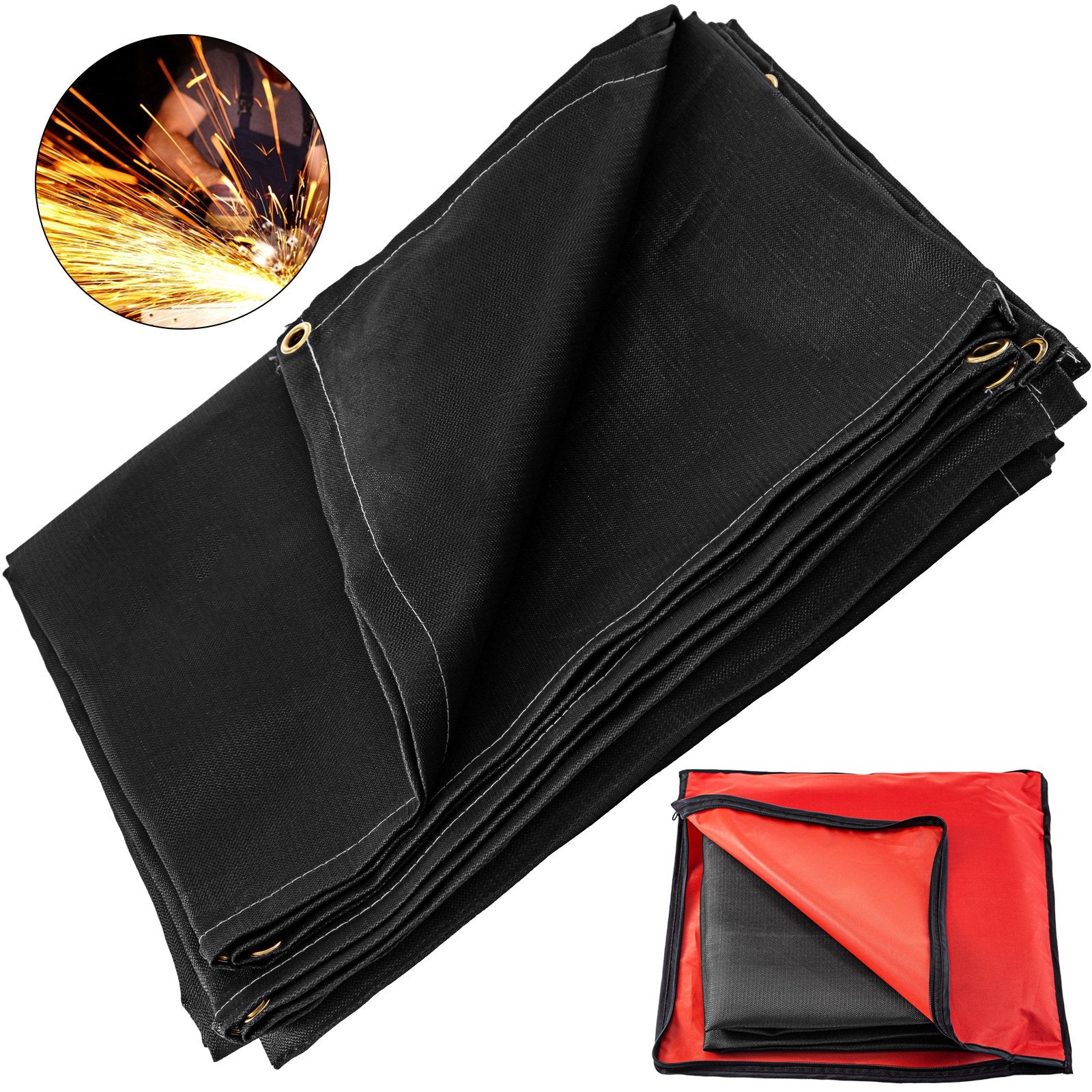 Welding Blanket, 10 X 10 Foot Fiberglass Blanket, Up To 550 °C Heat-Resistant Fire Retardant Blanket With Premium Brass Grommets